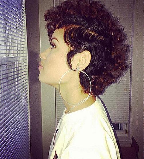 curly mohawk with highlights