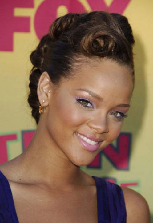 mohawk updo hairstyles by Rihanna